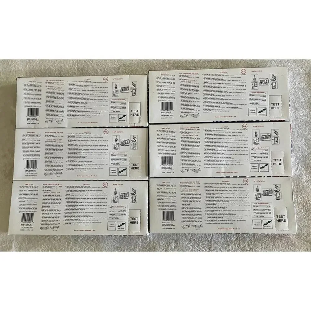 Vintage KMart Christmas Light Set ~ 6 Boxes Indoor/Outdoor String Together ~ NOP